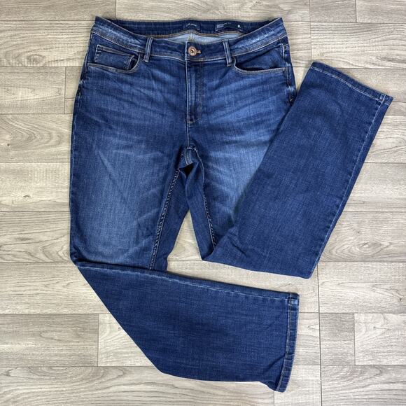 J. Jill Authentic Fit Mid Rise Demi Bootcut Jeans Dark Wash sz 8 Tall - Picture 1 of 6